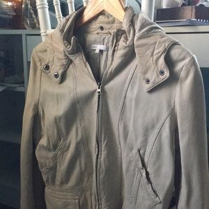 Vince tan leather moto jacket
